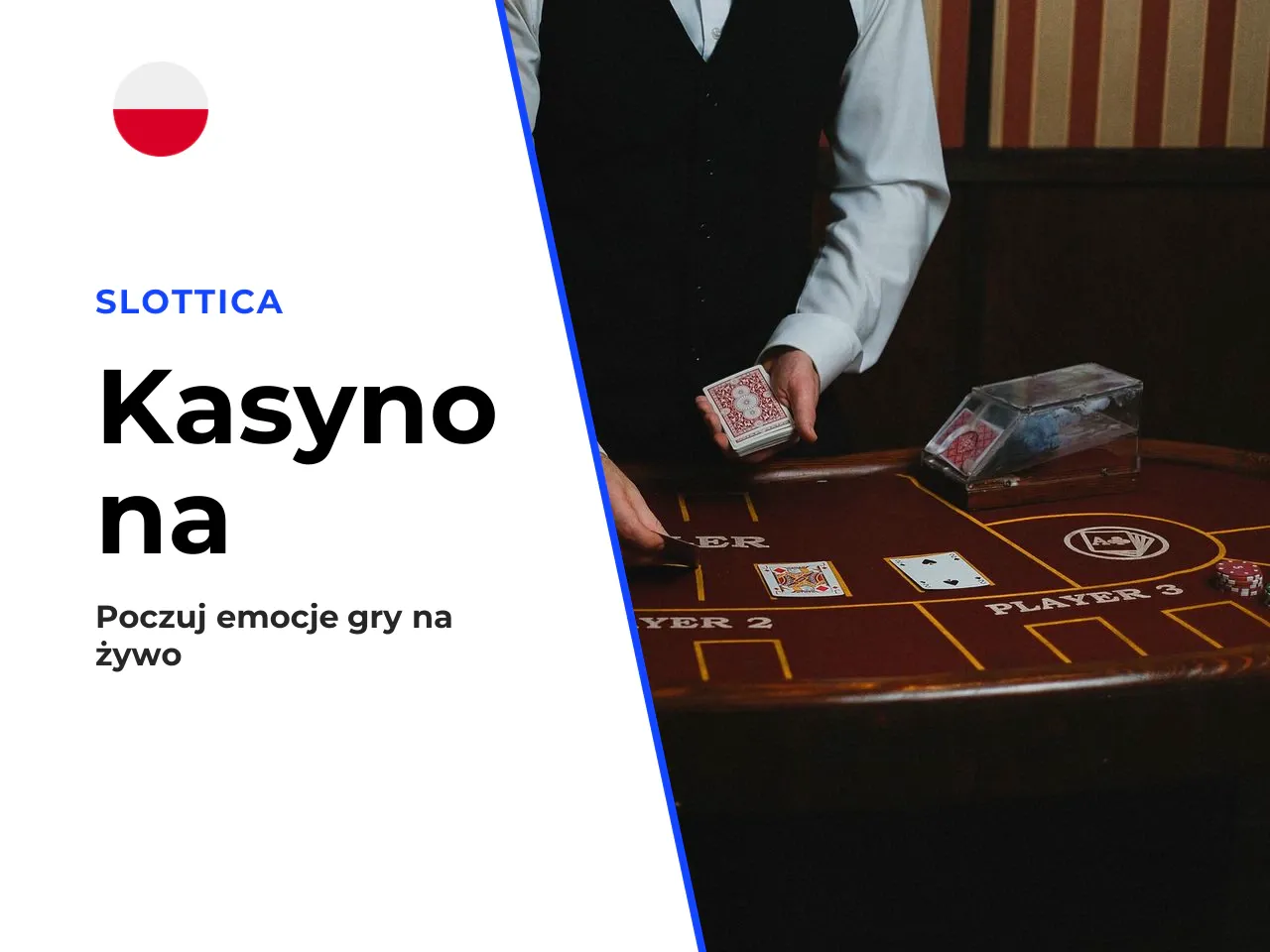 Gry stołowe i kasyno na żywo. Sekcja Live Casino w Slottica obejmuje gry z krupierem na żywo: ruletkę, blackjacka, baccarata, poker oraz teleturnieje (np. od Evolution Gaming). Minimalna stawka w grac